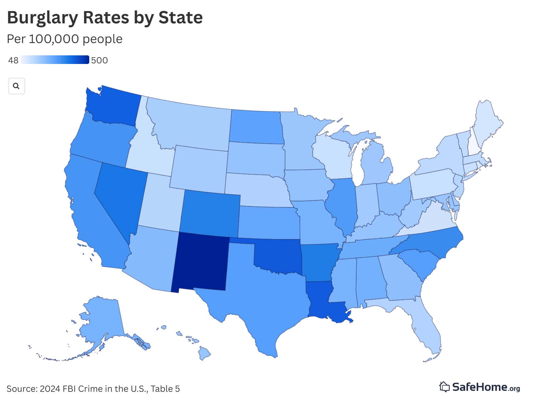 burglary-rates-by-state graphic