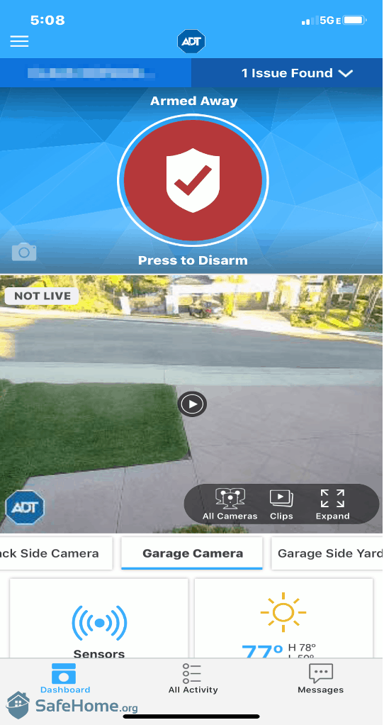 ADT App Camera View