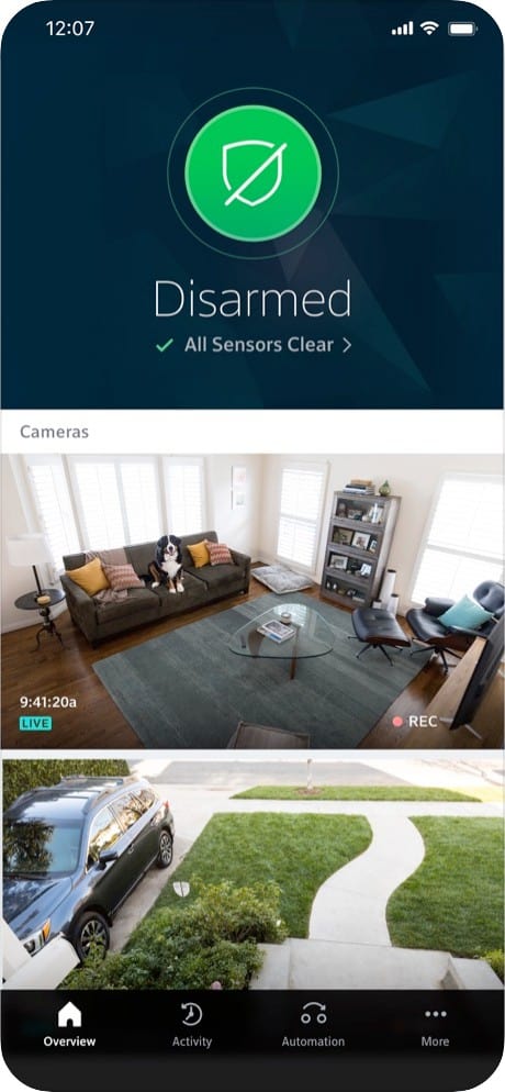Comcast Xfinity Home Security Mobile App Panoramica