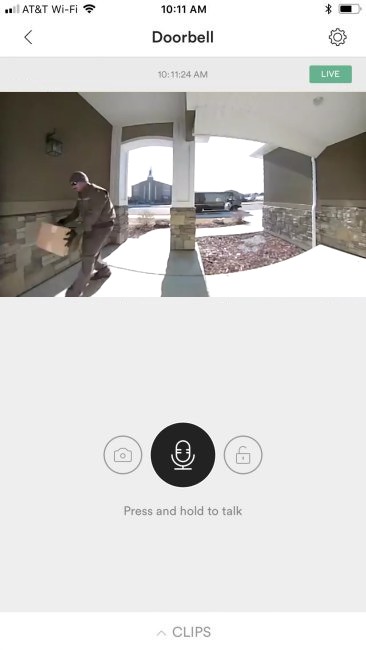 Vivint Video Doorbell App Screenshot