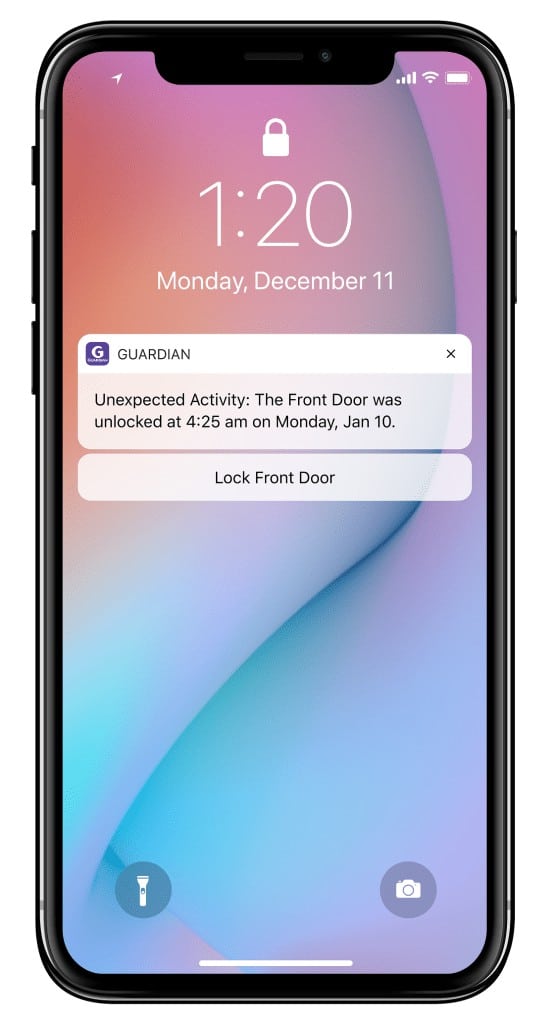 Guardian Protection Mobile App Alert