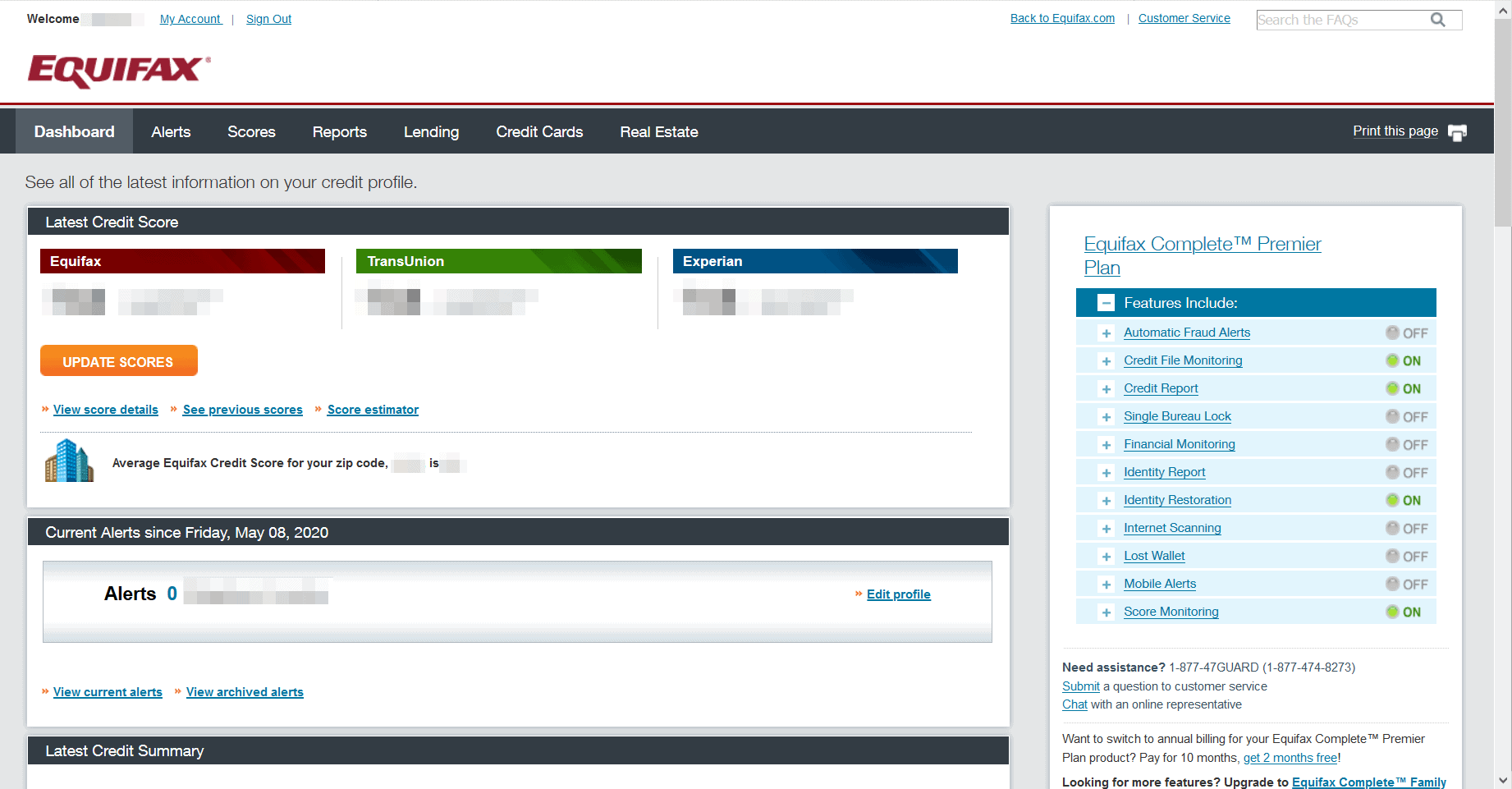 Equifax Credit Scores Dashboard