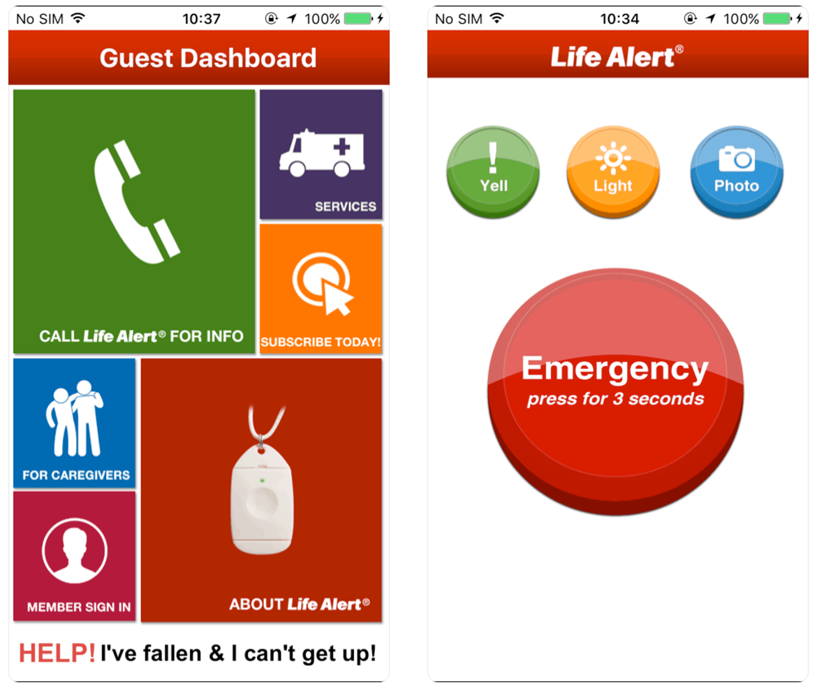 Life Alert Mobile App Screenshots