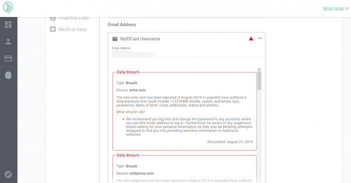 MyIDCare - Breach Alerts