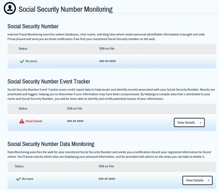 PrivacyGuard Social Security Monitoring