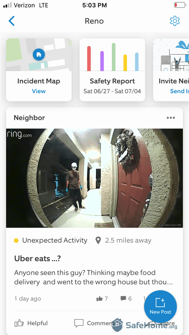 Ring Alarm App Activity