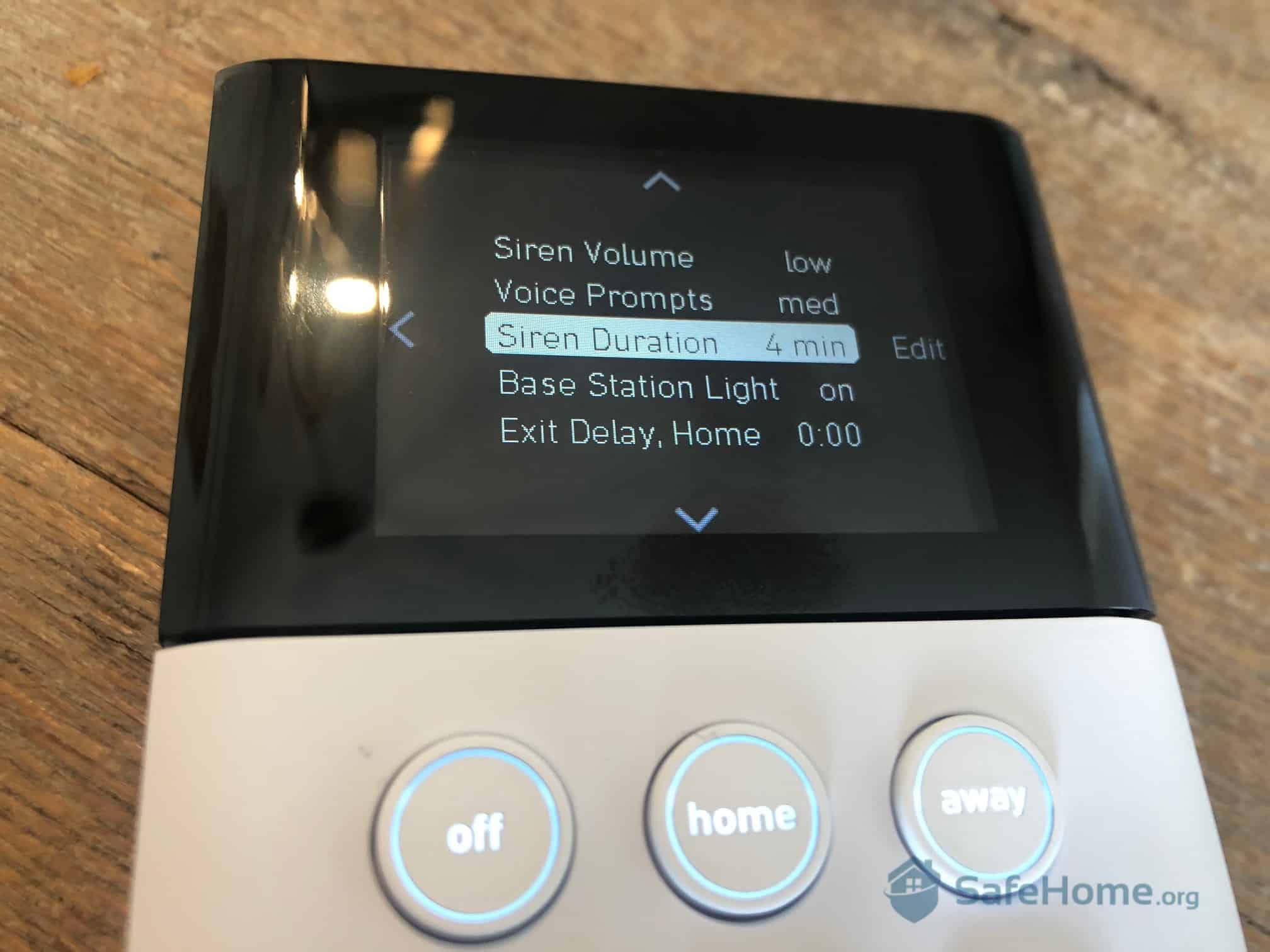 SimpliSafe Wireless Keypad Menu Options