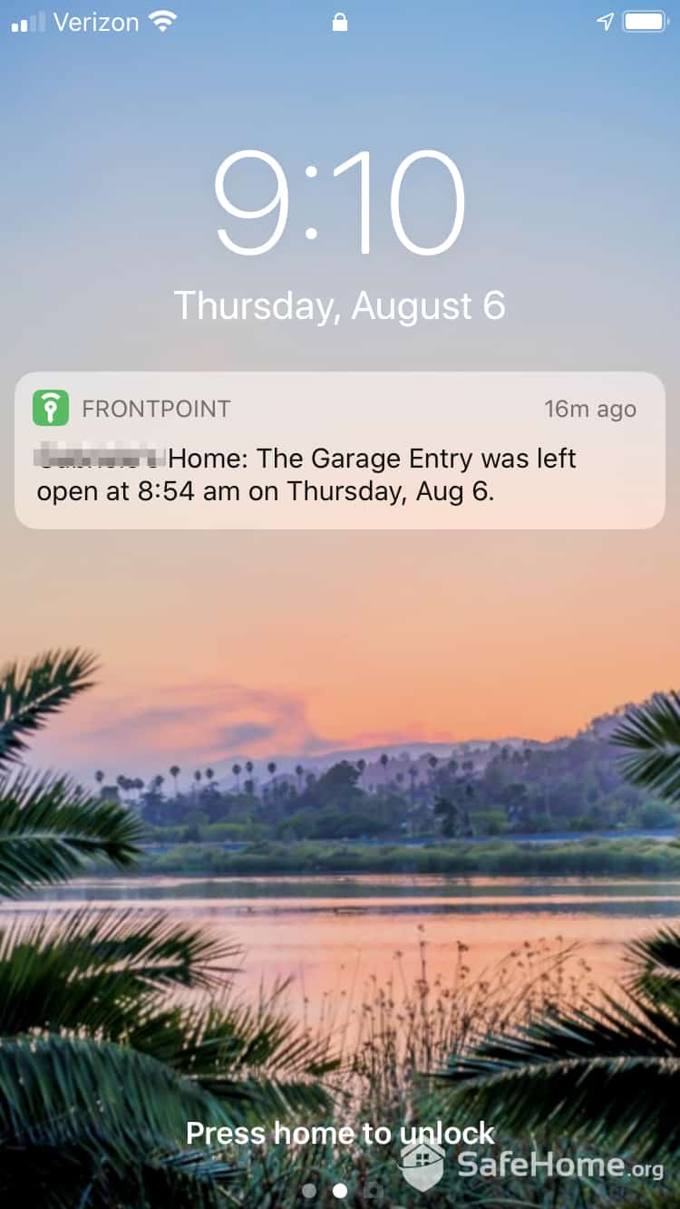 Frontpoint Notification