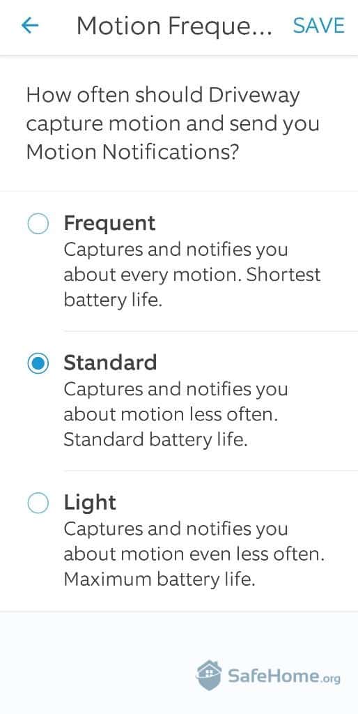 Ring App Motion Capture Frequency