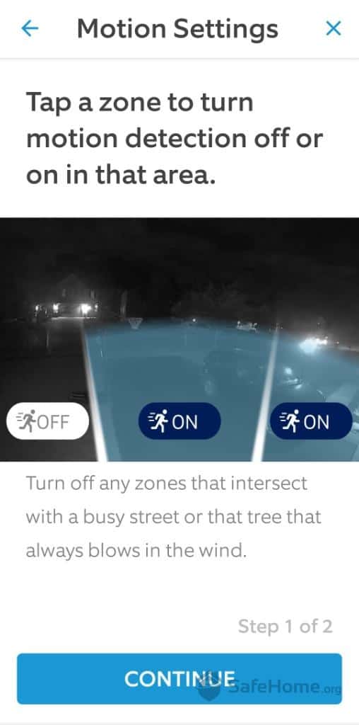 Ring Motion Setting Zones