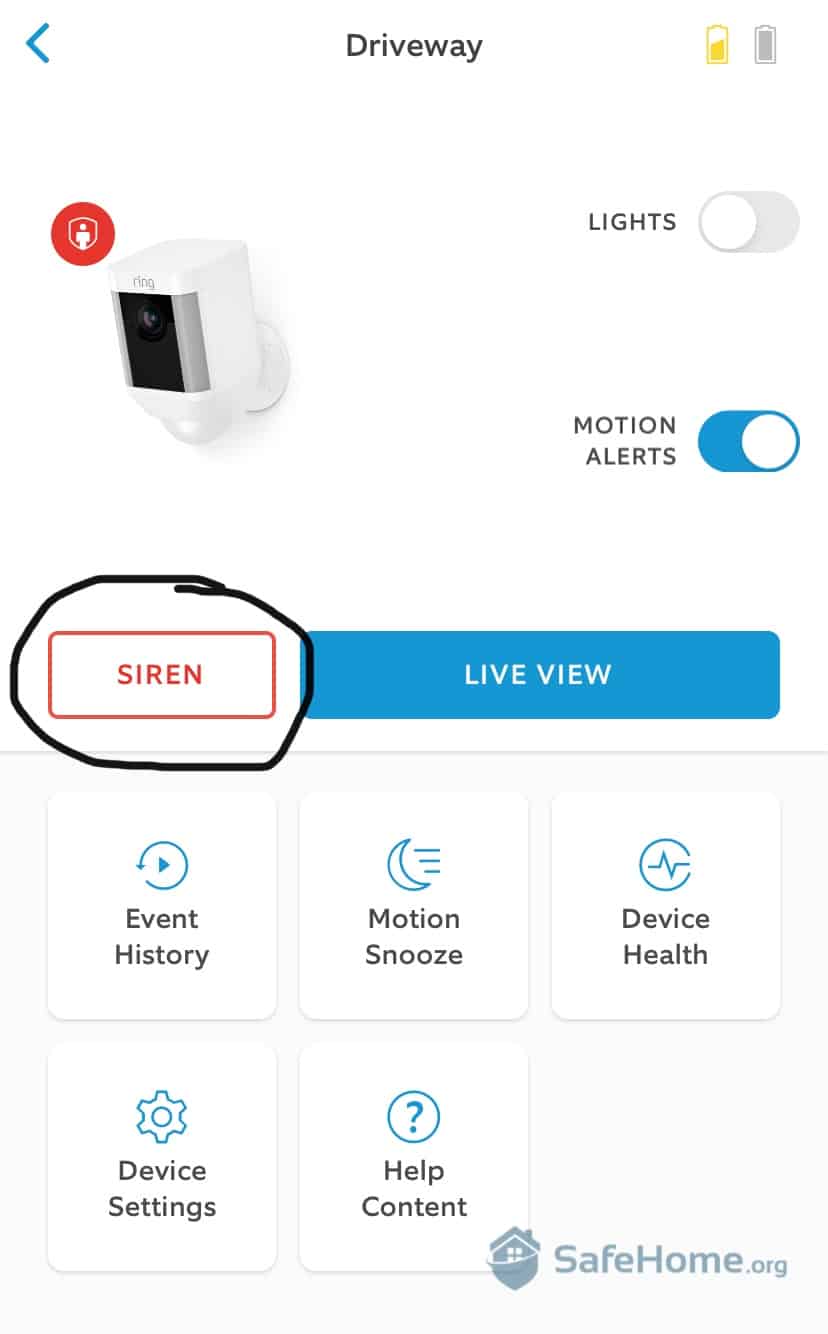 Ring Siren Activation