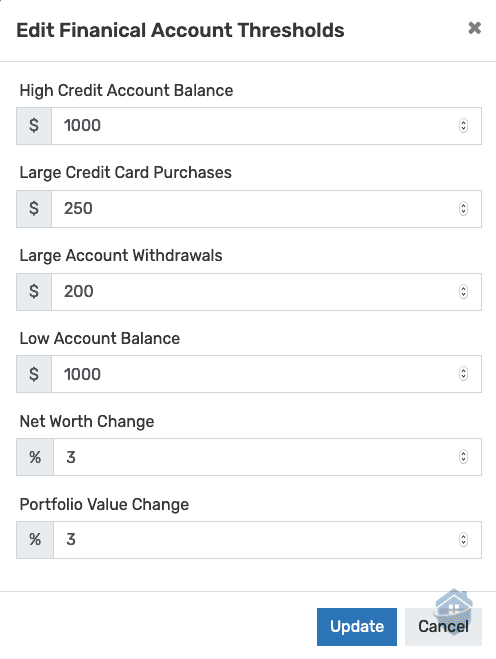 IDShield Financial Account Thresholds