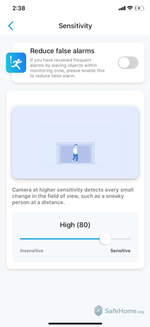 Reolink Camera Sensitivity Options