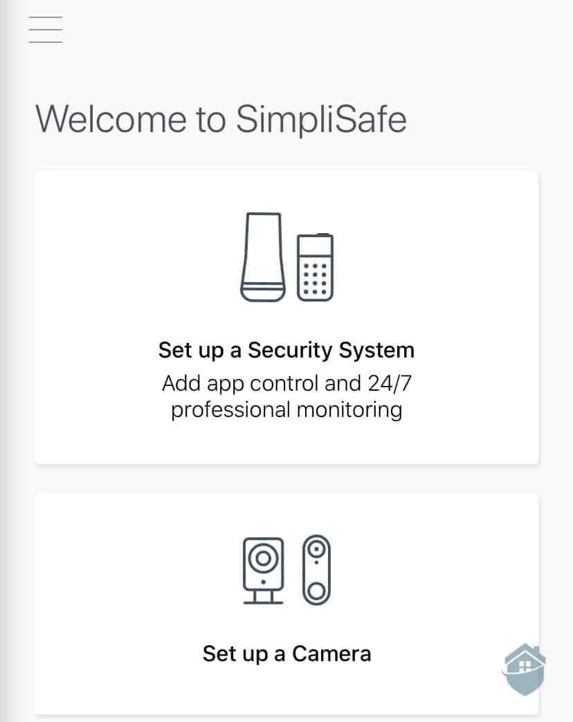 SimpliCam App Welcome Page