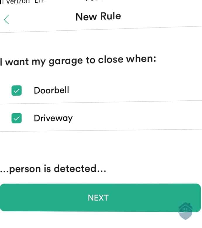 Vivint Garage Door Settings