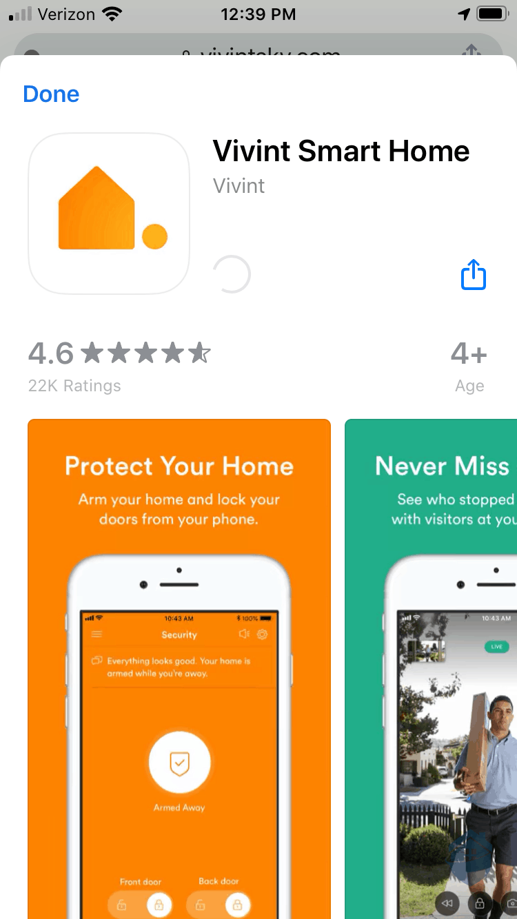 App Vivint Smart Home