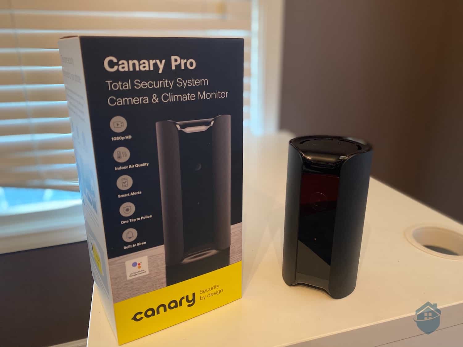 Canary Pro, on white desk