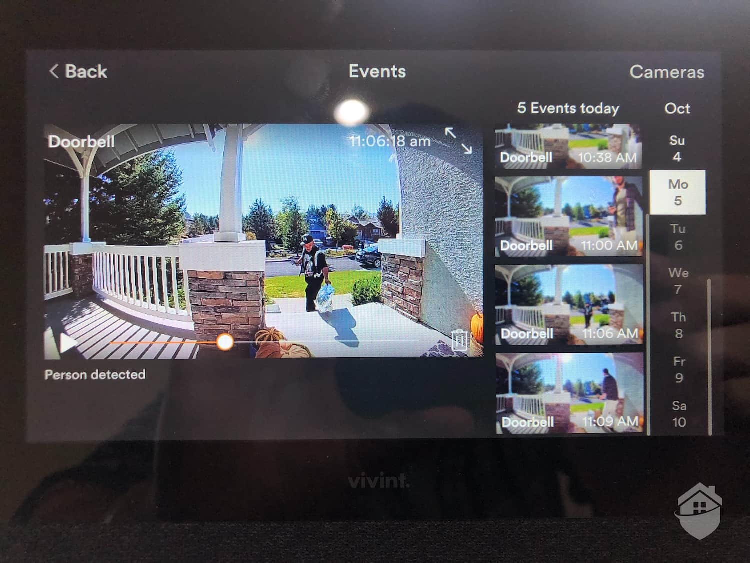 Live Video from the Vivint Doorbell, Viewed on the Smart Hub