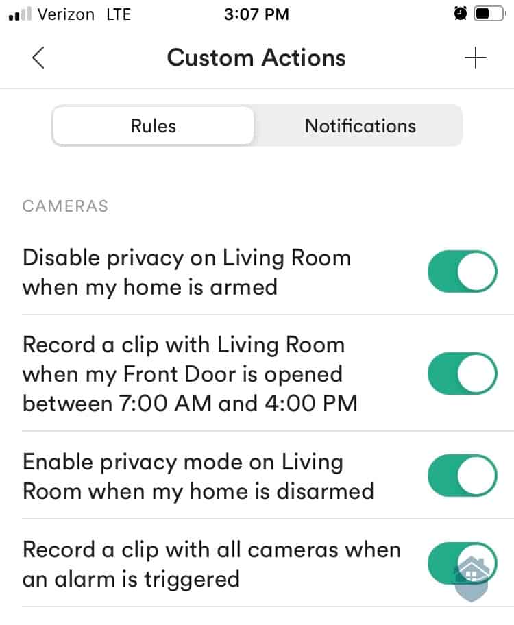 Vivint App - Custom Actions