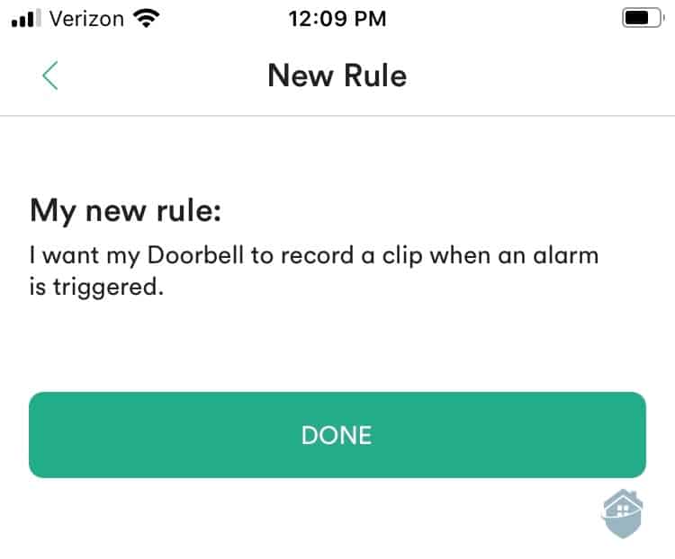 Vivint App Custom Rules