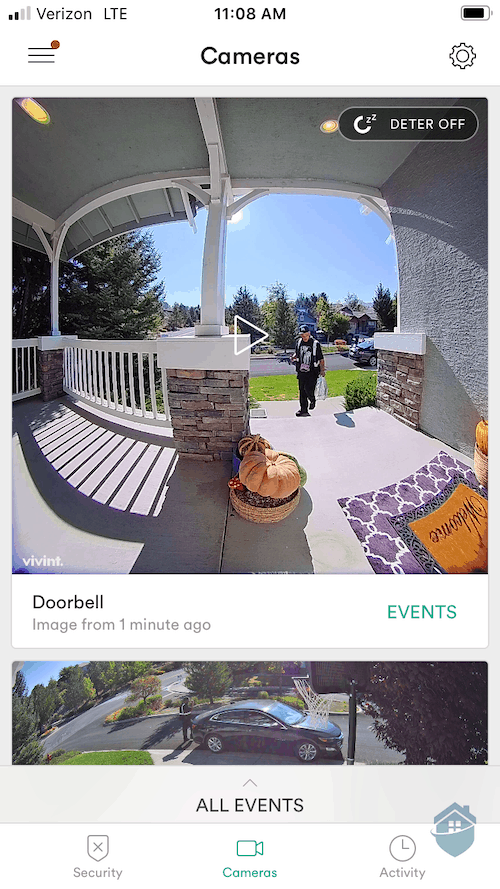 Vivint Doorbell in the Vivint App