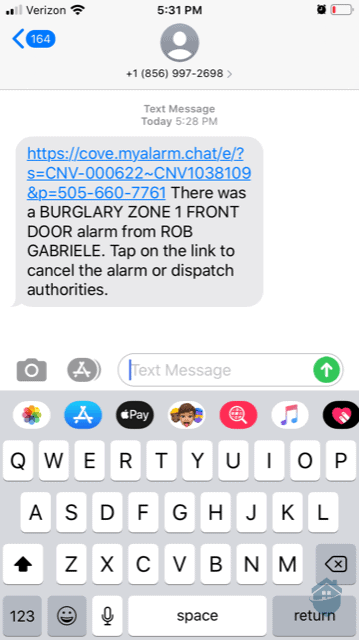 Cove Text Alerts