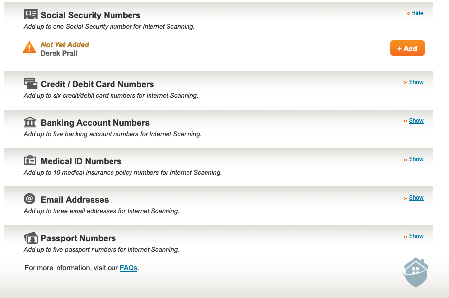 Equifax Social Security Scanning and other Monitoring Features