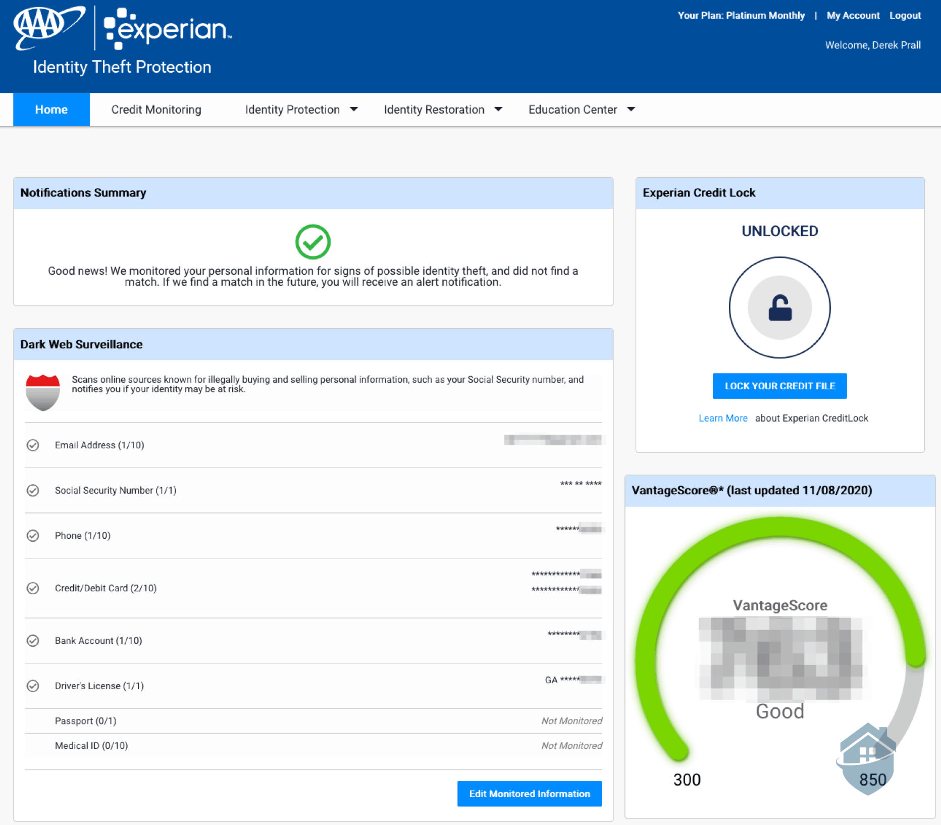 ProtectMyID Dashboard