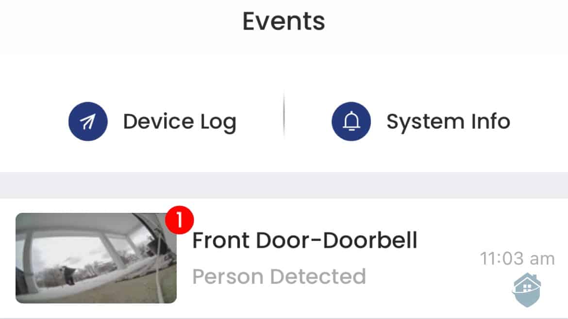 Lorex Doorbell Camera Device Log