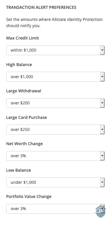 Allstate Transaction Alerts