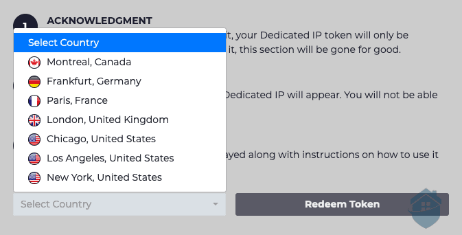 CyberGhost Selecting Dedicated IP Country