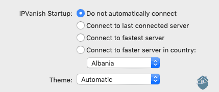 Configurações de conexão do servidor IPvanish VPN