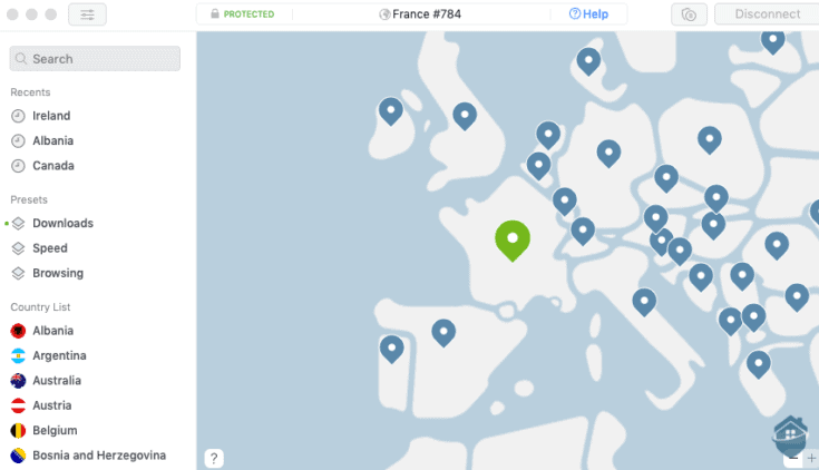 NordVPN Dashboard France