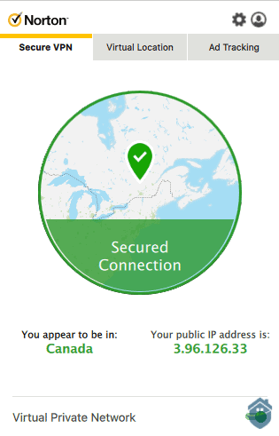 NortonVPN Dashboard