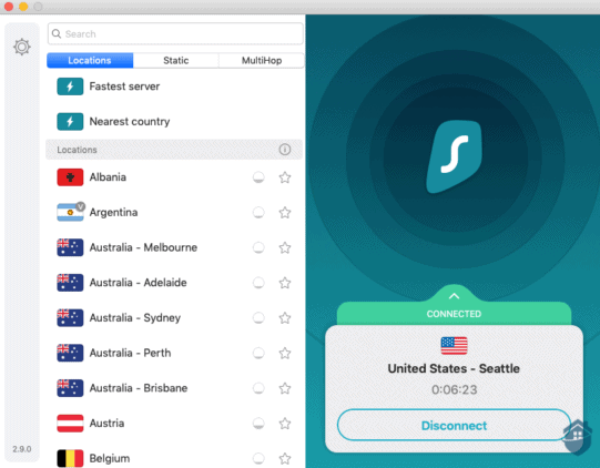 SurfShark VPN Dashboard