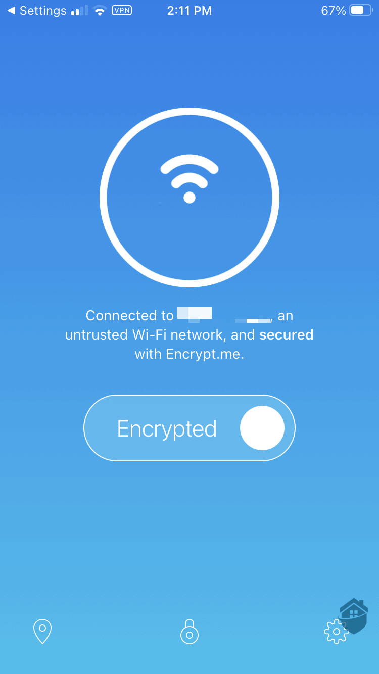 Encrypt.me's mobile app