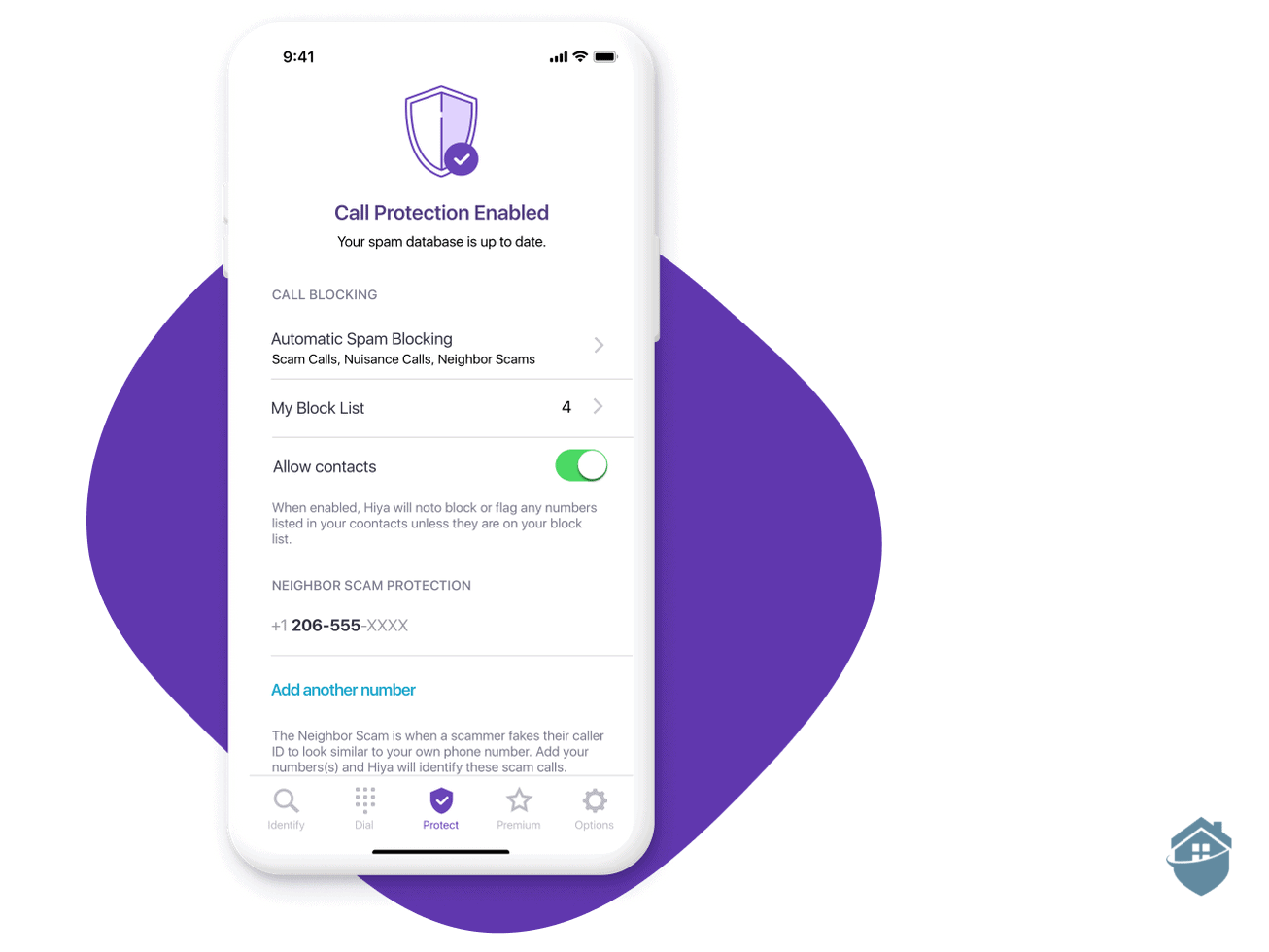 O bloqueador de telefonema de spam HIYA vem com sua assinatura premium de escudo de hotspot