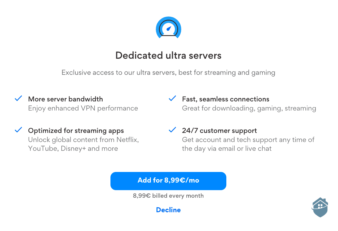 Premium gaming servers aren’t included in Hotspot Shield’s premium plan