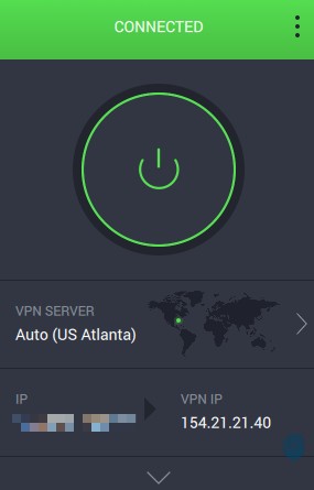 Private Internet Access dashboard