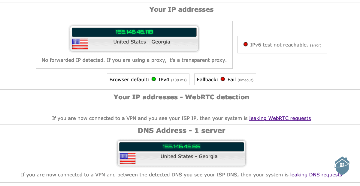 Security test of Private Internet Access