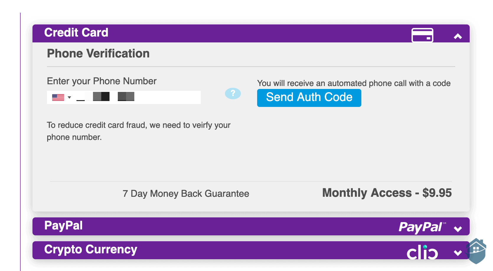 VPNSecure uses two-factor authentication for sign up.