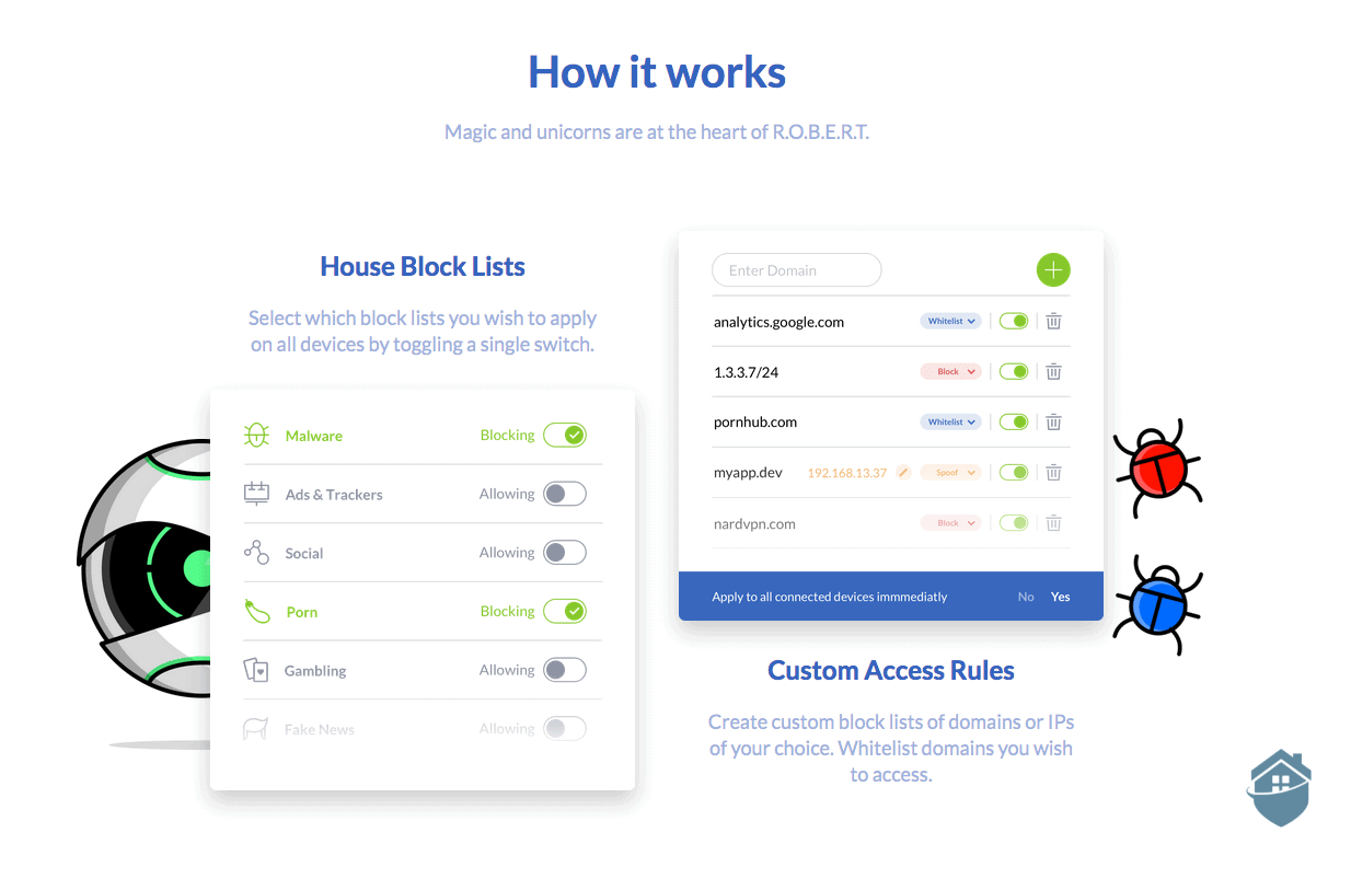 Windscribe’s content filtering malware blocker