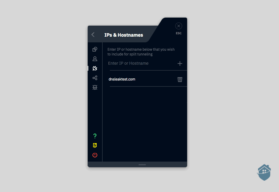 You can split tunnel by IP address with Windscribe