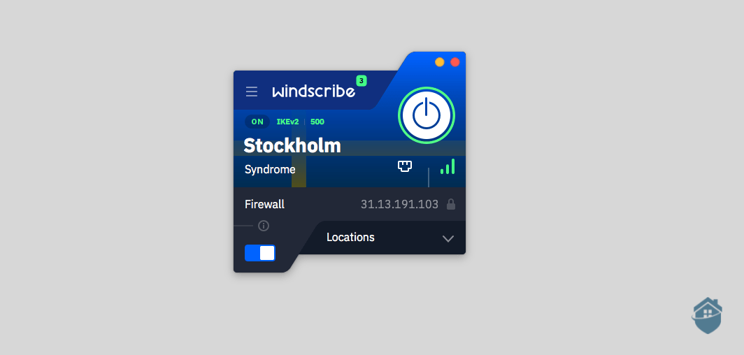 You can’t miss the connect button on Windscribe’s desktop client