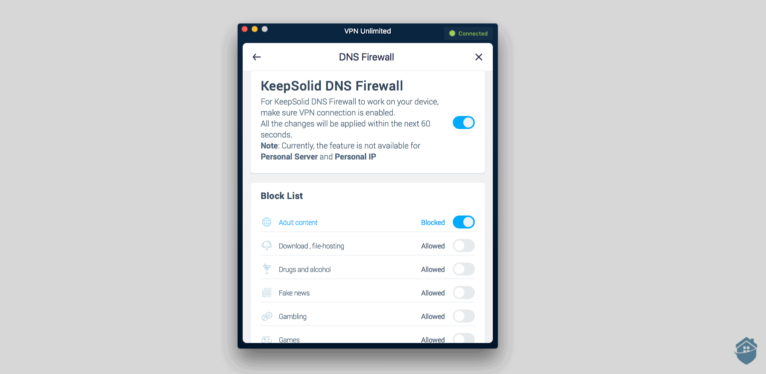 KeepSolid VPN’s DNS Firewall