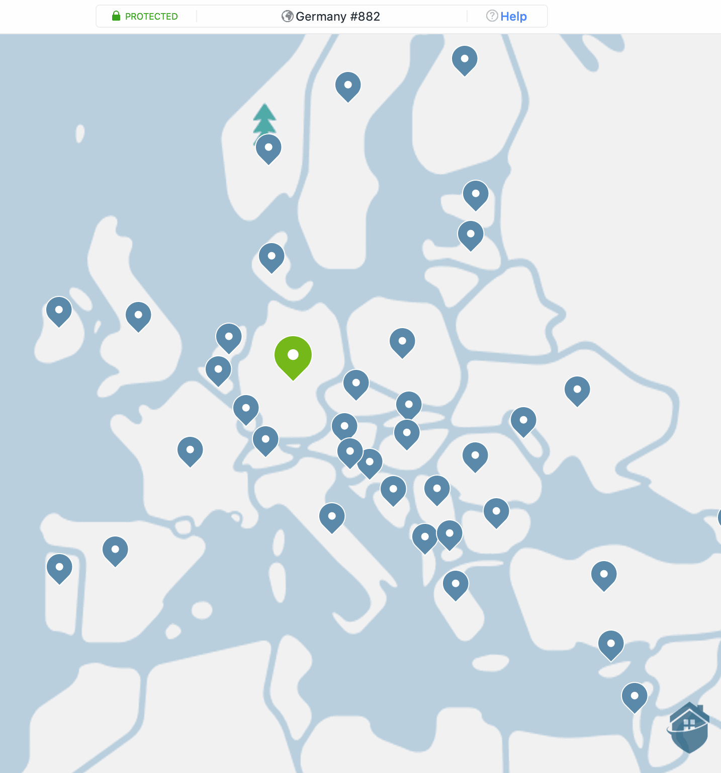 Connected in Germany using NordVPN.