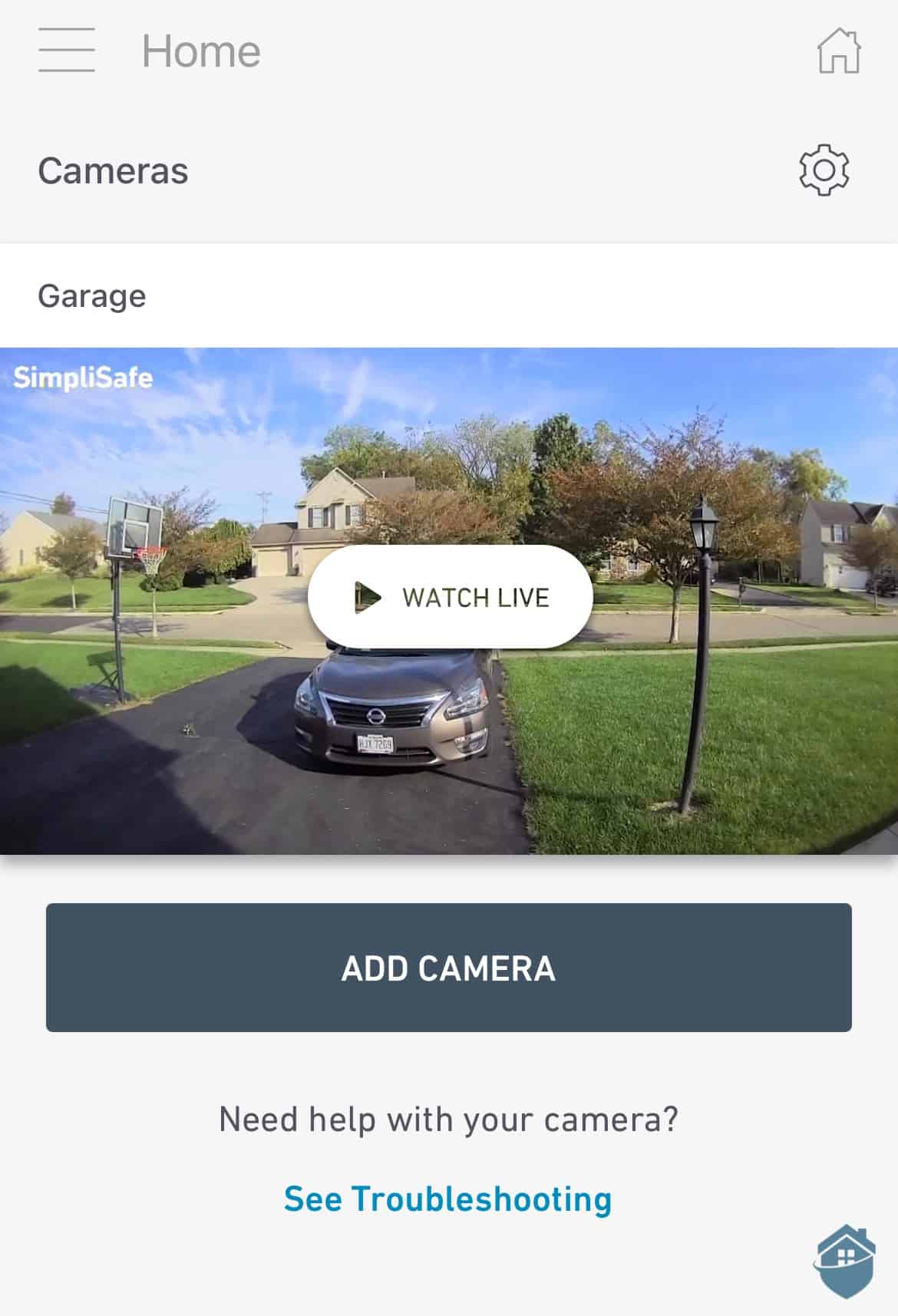 SimpliSafe Outdoor Camera App
