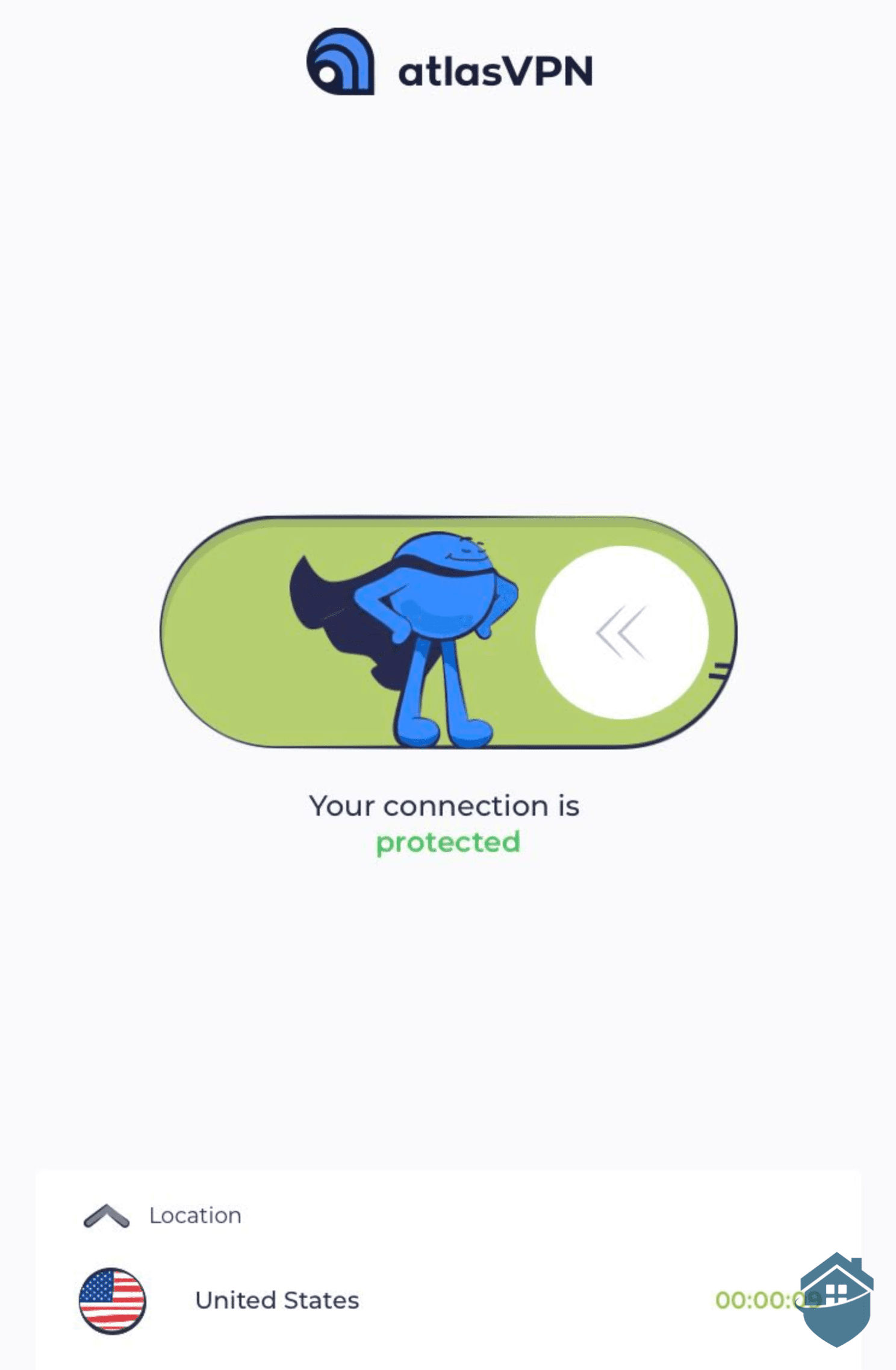 Atlas VPN"s mobile dashboard