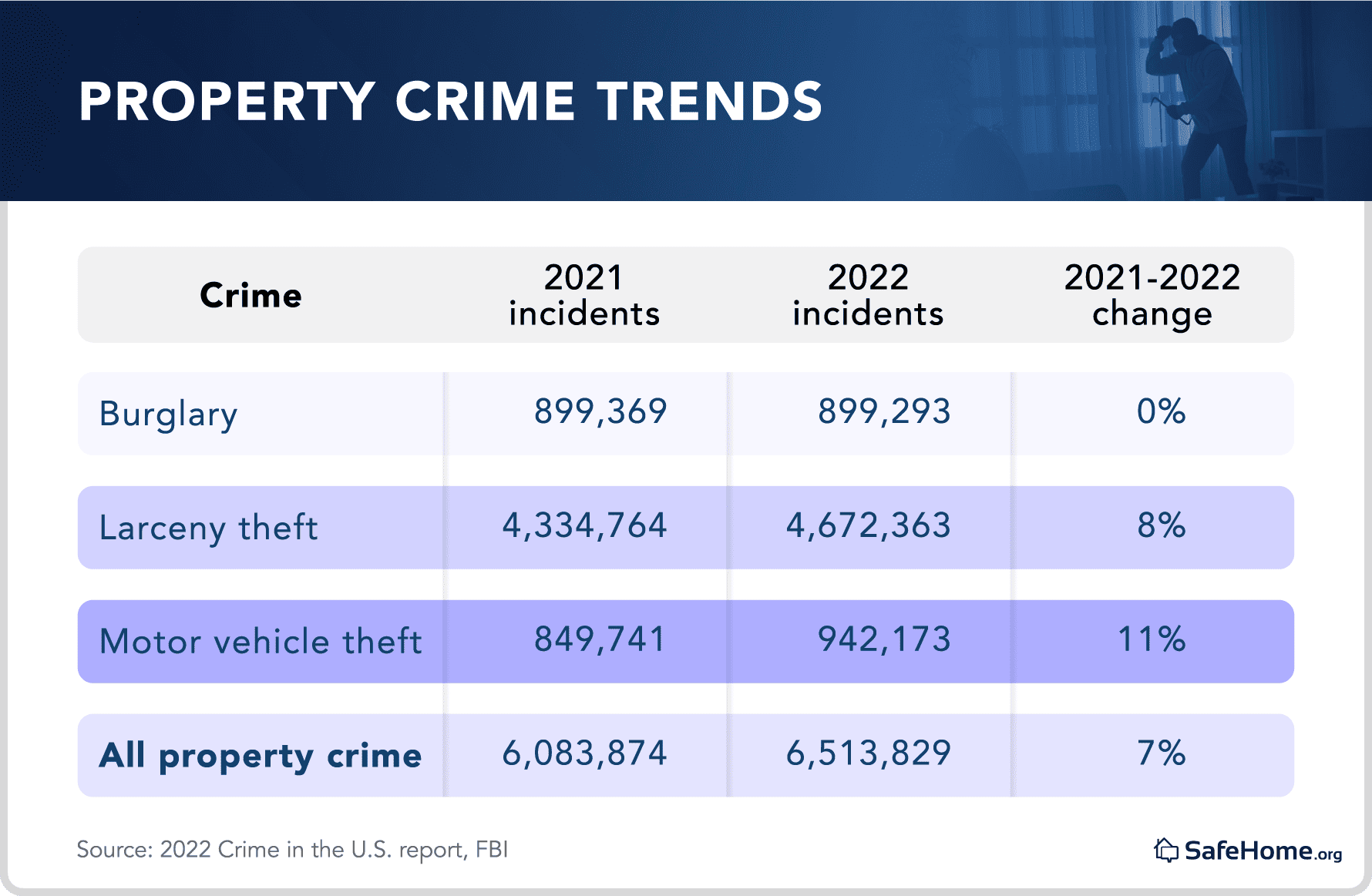 Property Crime Trends for 2024 Crime Report