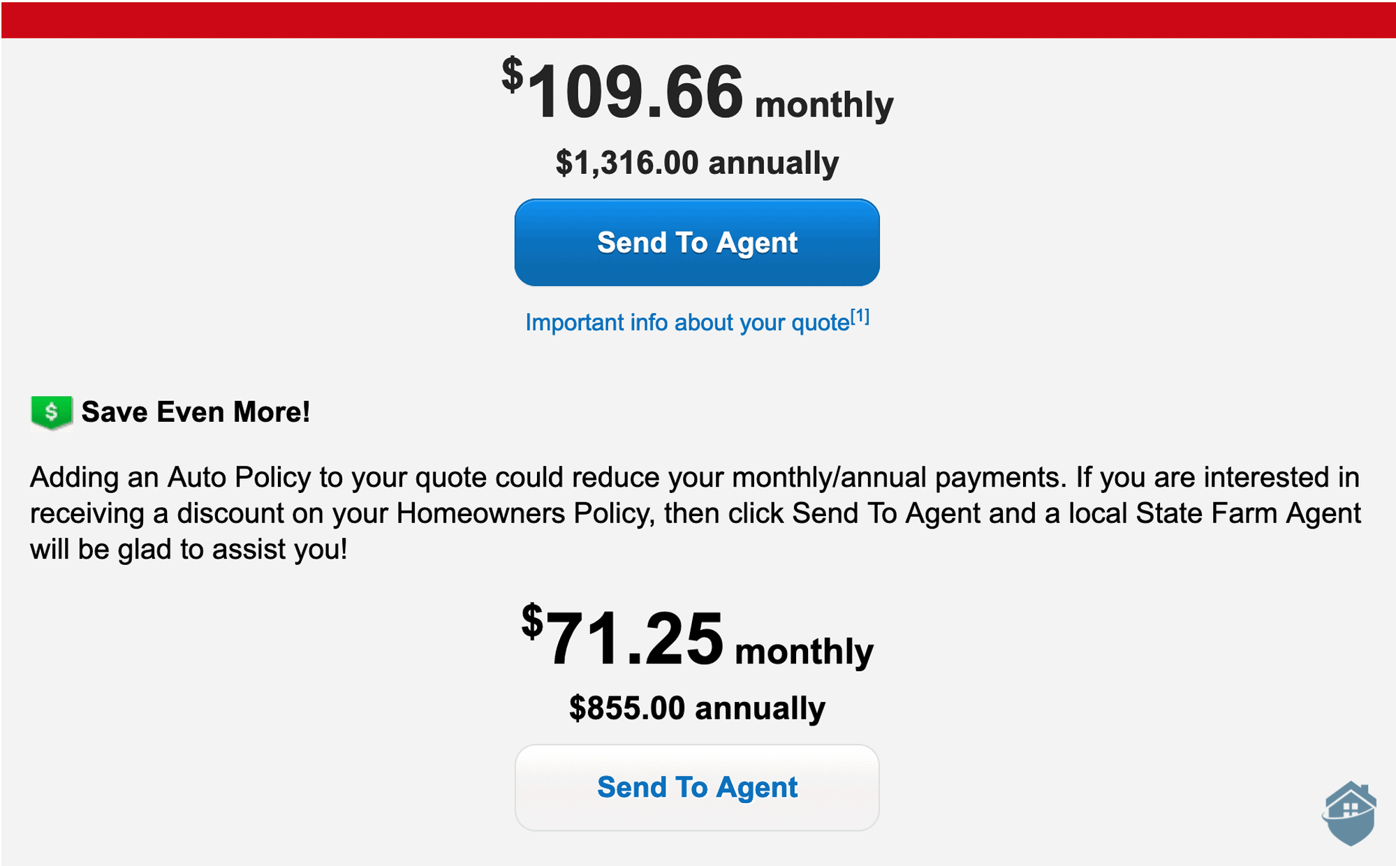 My State Farm quote was excellent value for money, even before bundling
